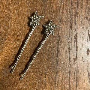 Star Hair Pins with Rhinestones (pair)